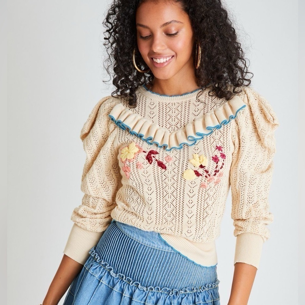 LoveshackFancy Rennley sweater NWT RARE - Picture 10 of 13